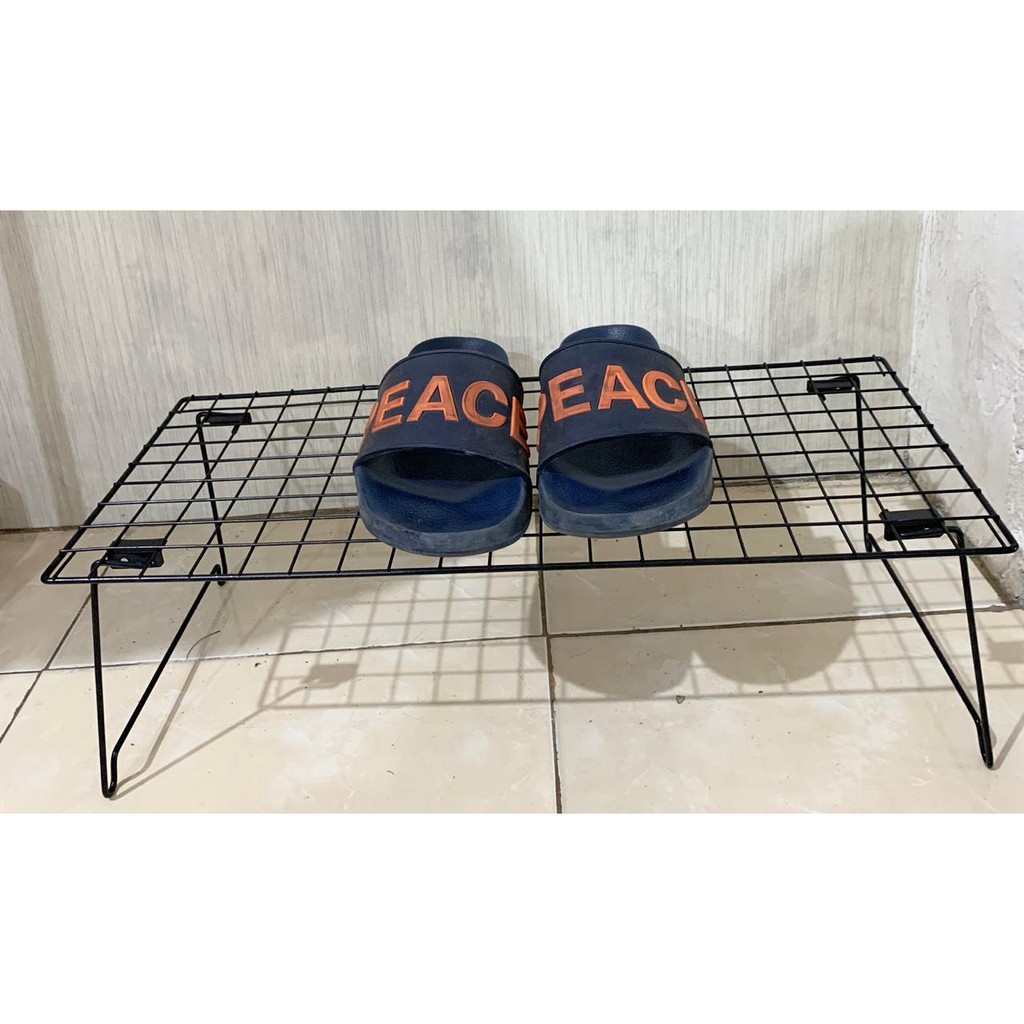 RAK SEPATU Rak Besi Multifungsi Rak Dapur Susun Portable Rak Taman