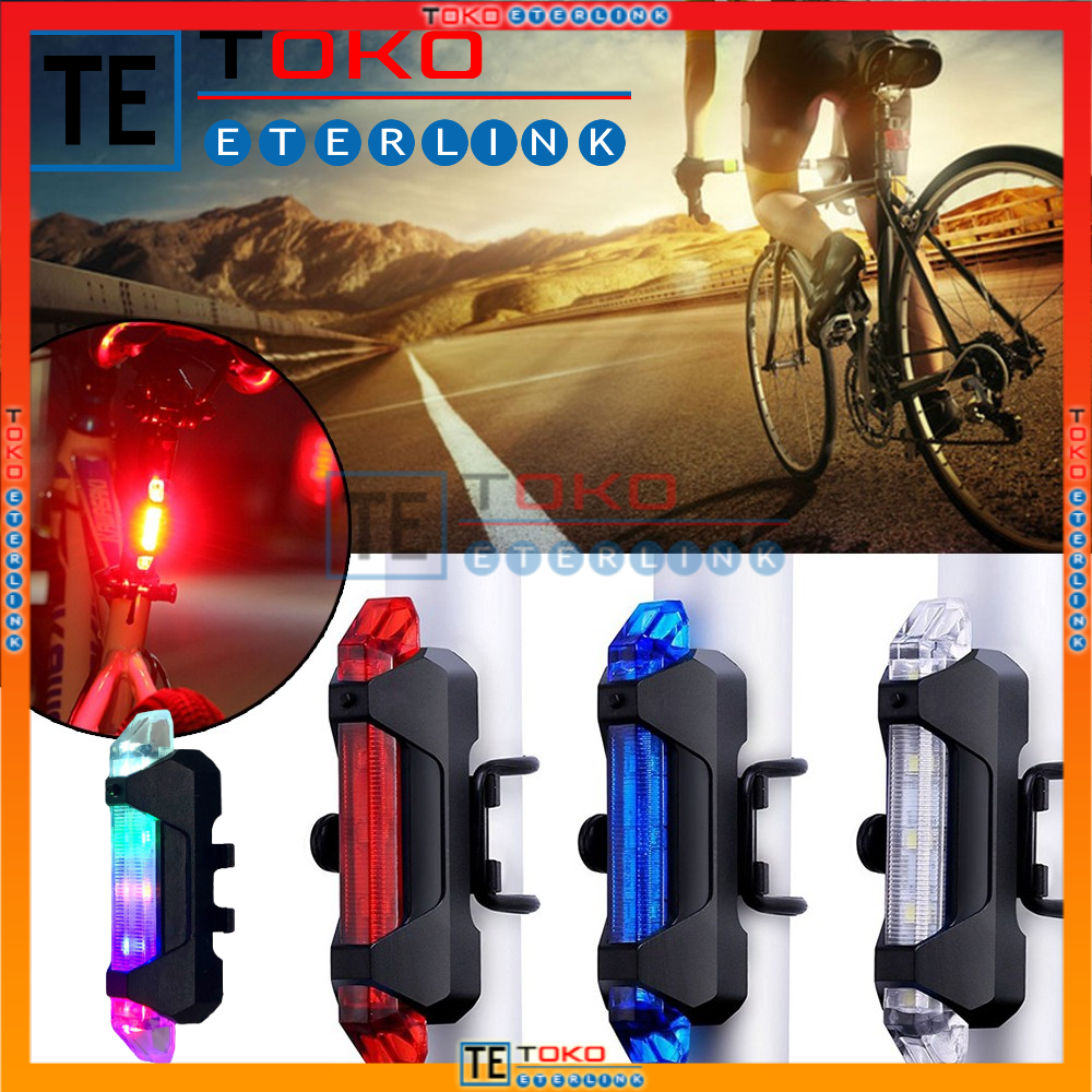 【Harga terendah COD】Lampu Belakang Sepeda LED USB Rechargeable Anti Air Lampu Sepeda USB+Kabel cash-1