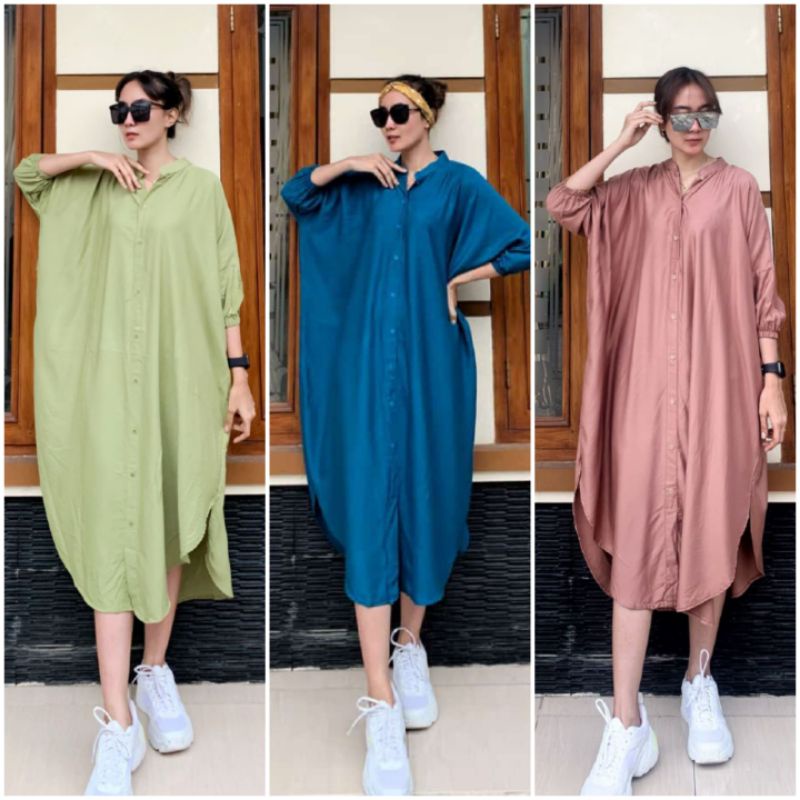 BISA COD SHEENAZ FREE SIZE FREESIZE DRESS DASTER TUNIK KAFTAN KALONG BATWING KURUNG LOWO KATUN RAYON
