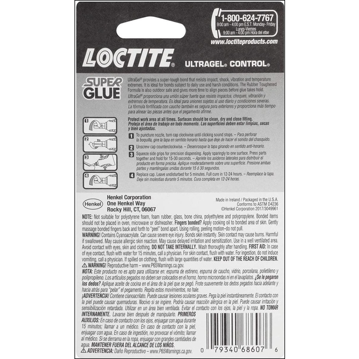 

LOCTITE SUPER GLUE ULTRA GEL CONTROL 4 GR