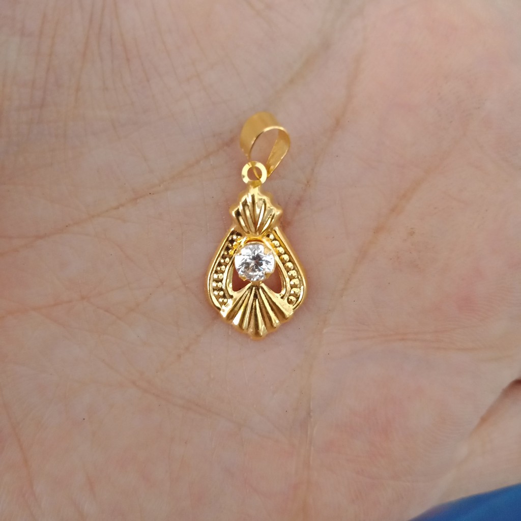 liontin kalung anak dan dewasa emas asli kadar 700 70% 16k 22 surabaya 0,5gram love kerawang hati permata putih