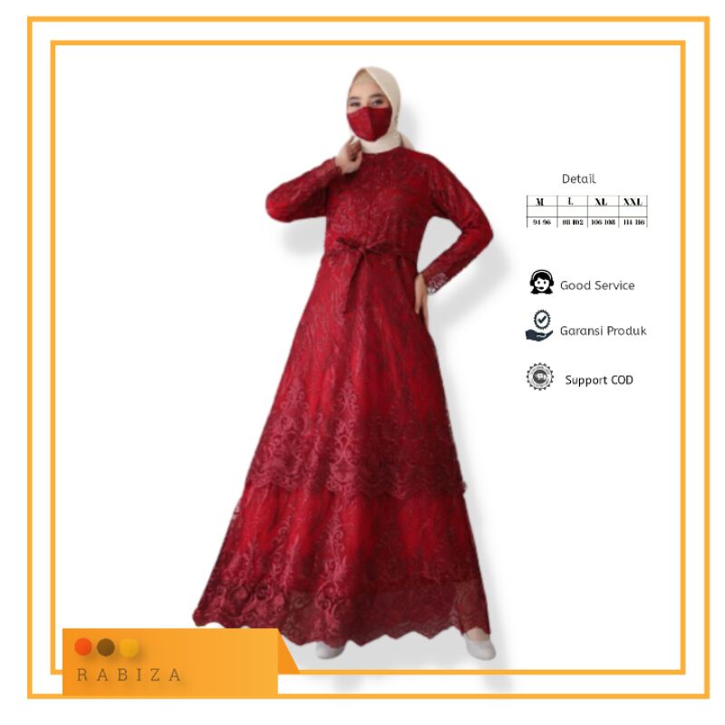 SF Gamis Brokat Kekinian/Gamis Brokat Terbaru/Gamis Pesta/Gamis Kondangan