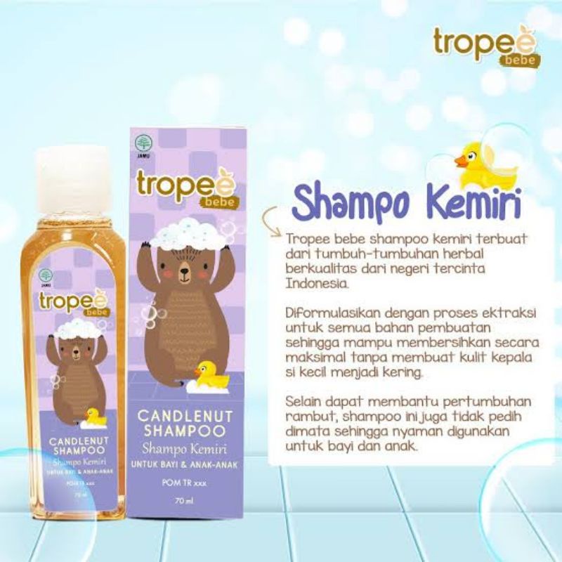 Tropee Bebe Candlenut Shampoo 100ml - Tropee Bebe Shampo Kemiri Bayi - Shampo Bayi