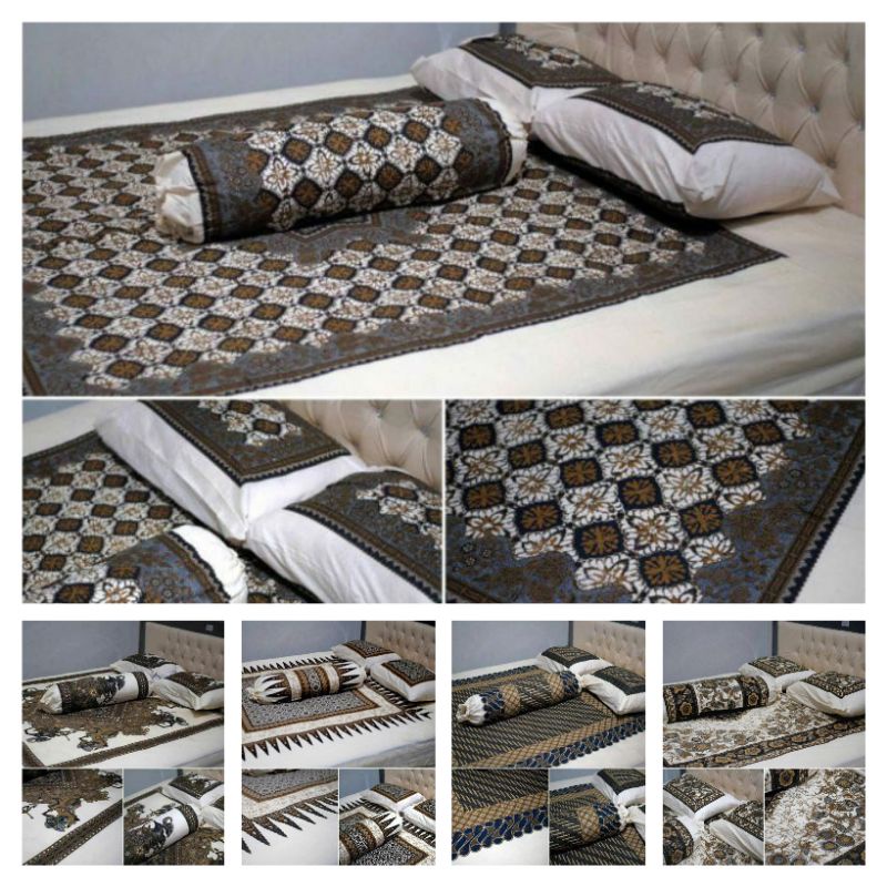 Sprei Batik Cap Ukuran 160x200x25 Motif Batik Soga Pekalongan Bahan Katun Super Halus Terbaru