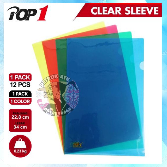 

[PAK] MAP L / CLEAR SLEEVES FOLIO F4 POLOS BENING TRANSPARANT POP1 (12 PCS)*