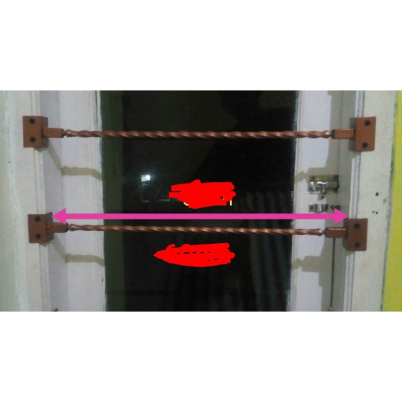 teralis jendela portable panjang 45cm ukuran kusen dalams