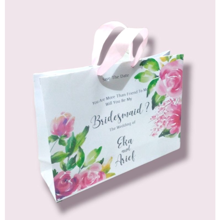 

Bridesmaid Lanscape Paper Bag untuk bridesmaid / groosman mode landscape