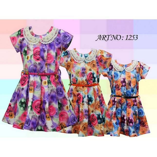 Dress Anak Perempuan Fashion Casual Bahan Scuba Printing