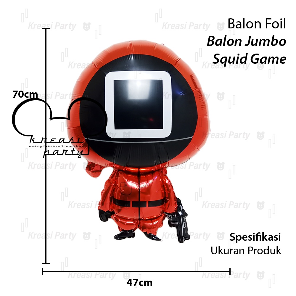 Balon Foil Karakter Squid Game / Balon Foil Squid Game / Squid Game