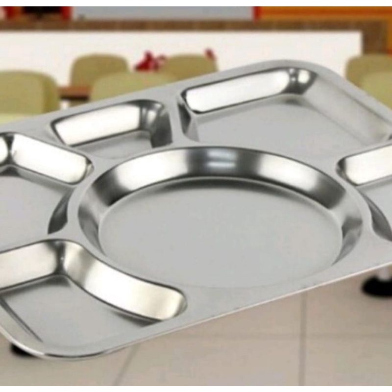 Food Tray / Tempat Makan Stainless Sekat 6