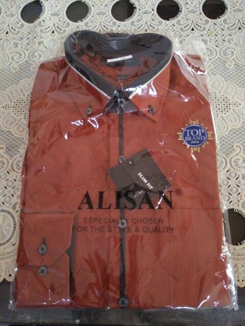 Kemeja Alisan Panjang Corak Reguler & Slimfit 14,5 - 16