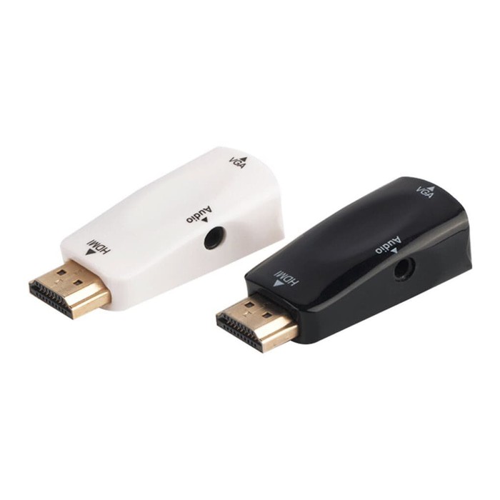 Converter HDMI to VGA with Port Audio - Full HD 1080p (Hitam &amp;Putih)