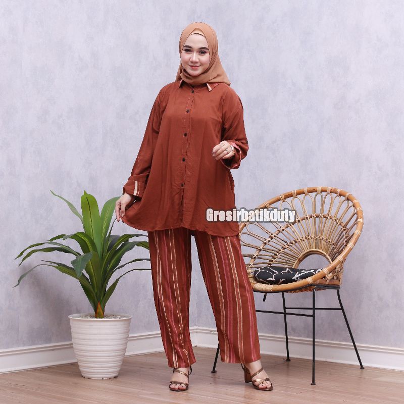 JUMBO SKODER SET CELANA DAN KEMEJA SHIBORI PAJAMAS TIE DYE TERBARU BAJU TIDUR PIYAMA KEKINIAN-3