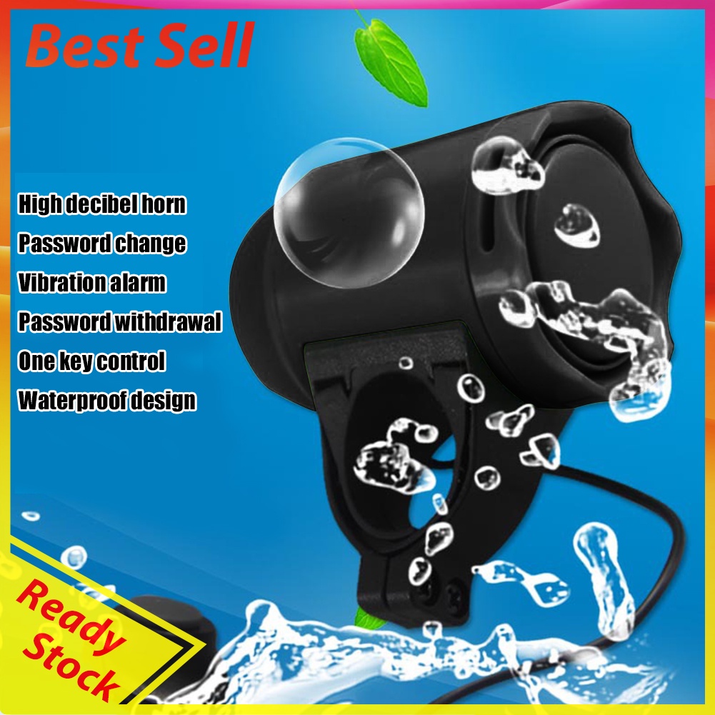 Sunding Bicycle Handlebar Password Alarm Ring Bell Anti-Theft Alert Horn