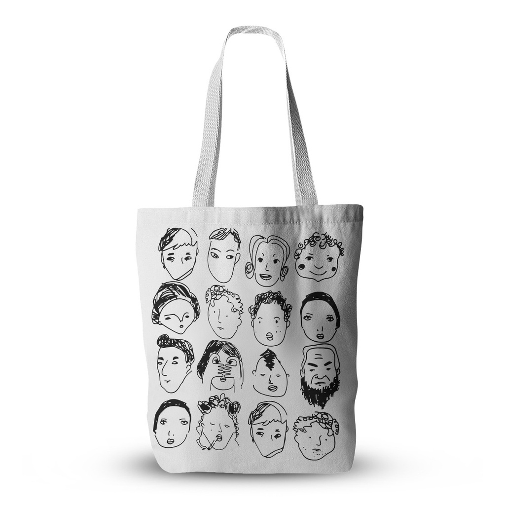 FINOM EXPRESSION - Tote Bag Wanita Korean Style People Face