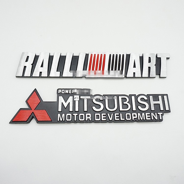 1 x Ralliart Car 3D Side Fender Rear Trunk Emblem Badge Sticker For Mitsubishi