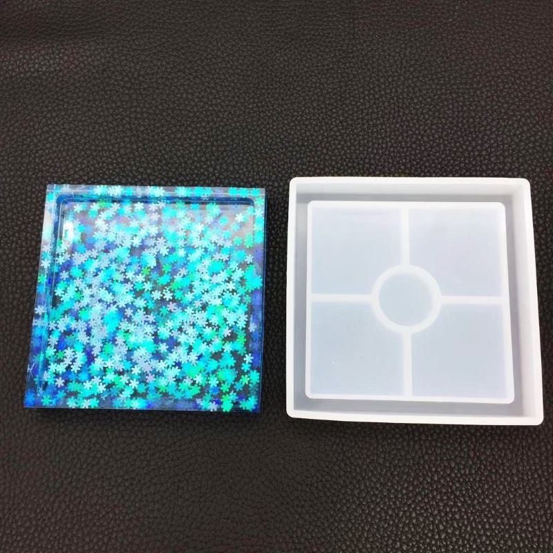 Siy Cetakan Epoxy Resin Bentuk Geometri Bunga / Bulat / Kotak Bahan Silikon Untuk Dekorasi Gelas / Craft Diy Handmade