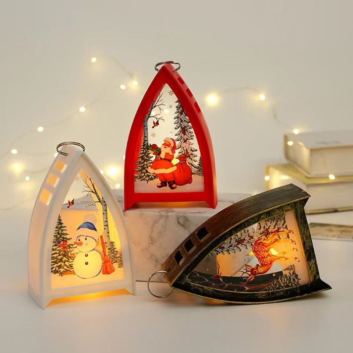 Lentera Souvenir Natal Lampu Tidur Segitiga Dekorasi Pesta LC 1881 HARGA GROSIR