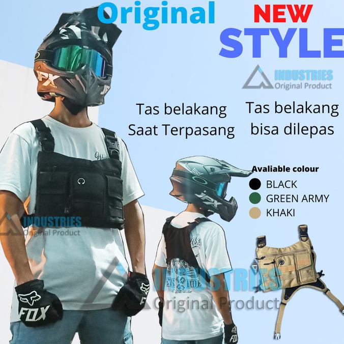 Walkie Talkie Chest Rig Radio Bag Tas Dada Selempang Penyimpanan Ht