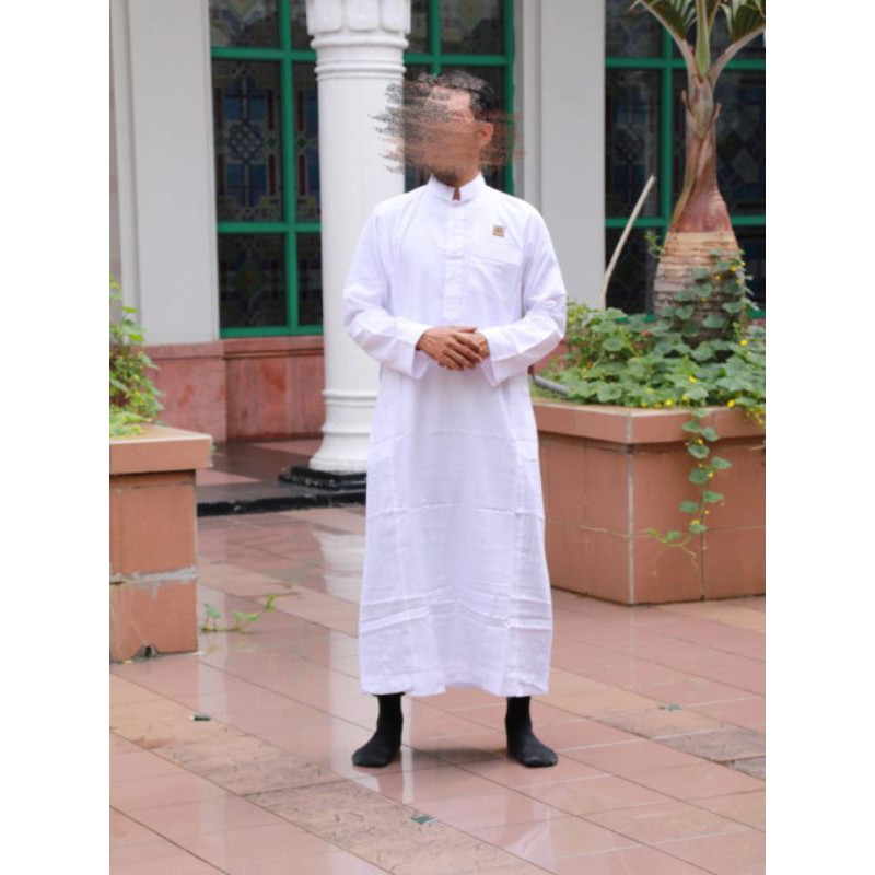 Jubah Putih Polos Merk Al Amwa Gamis Putih Dewasa