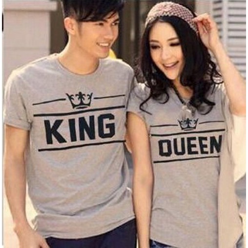 BAJU COUPLE LENGAN PENDEK KAOS COUPLE KING QUEEN CROWN