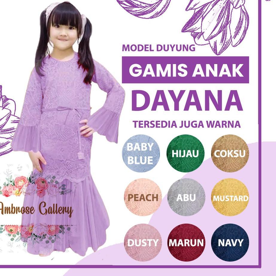 Gamis Brokat Pesta Model Duyung DAYANA Anak Perempuan Umur 4 5 6 7 8 9 10 11 12 Tahun Muslim Dress
