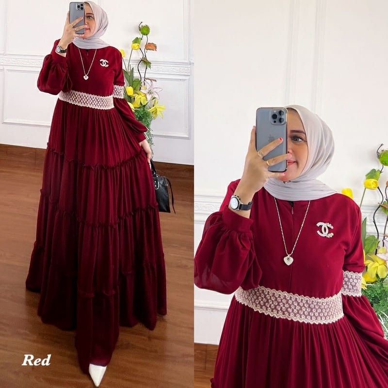 COD Gamis Kondangan Terbaru 2023 / Hayya Dress Ceruty Babydoll Mix Brukat Premium / Melia Maxy Dress / Gamis Brukat Muslim Kekinian / Dres Wanita Dewasa Polos / Fashion Wanita Muslimah / Casual Dress Lengan Panjang / Fashion Wanita Muslim / Baju Lebaran