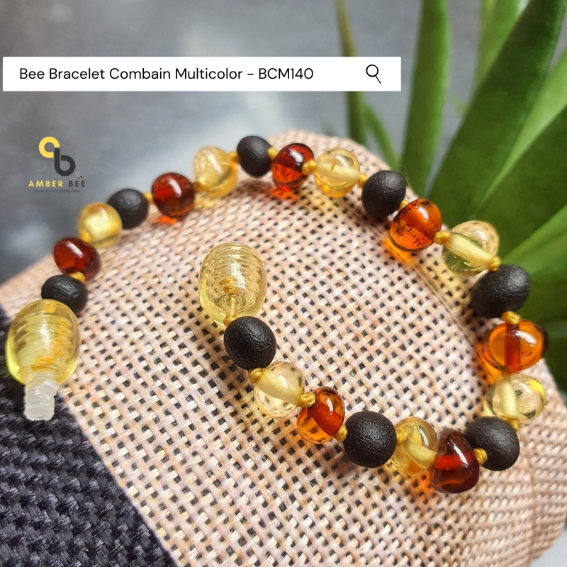 Gelang Amber Anak Premium Mix Multicolor BCM140 By Amber Bee