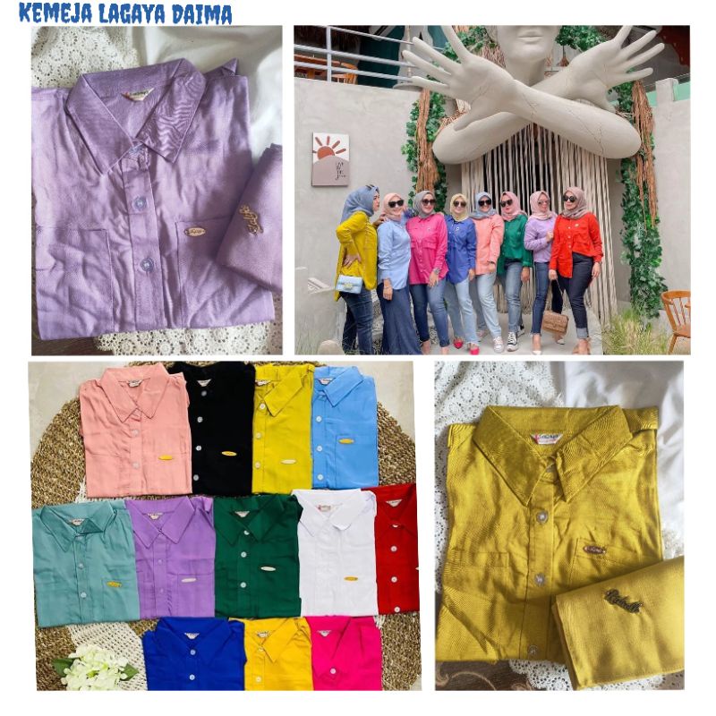 Kemeja Lagaya Daima casual/kemeja kombinasi/kemeja/atasan katun/katun import/katun renda/atasan wani