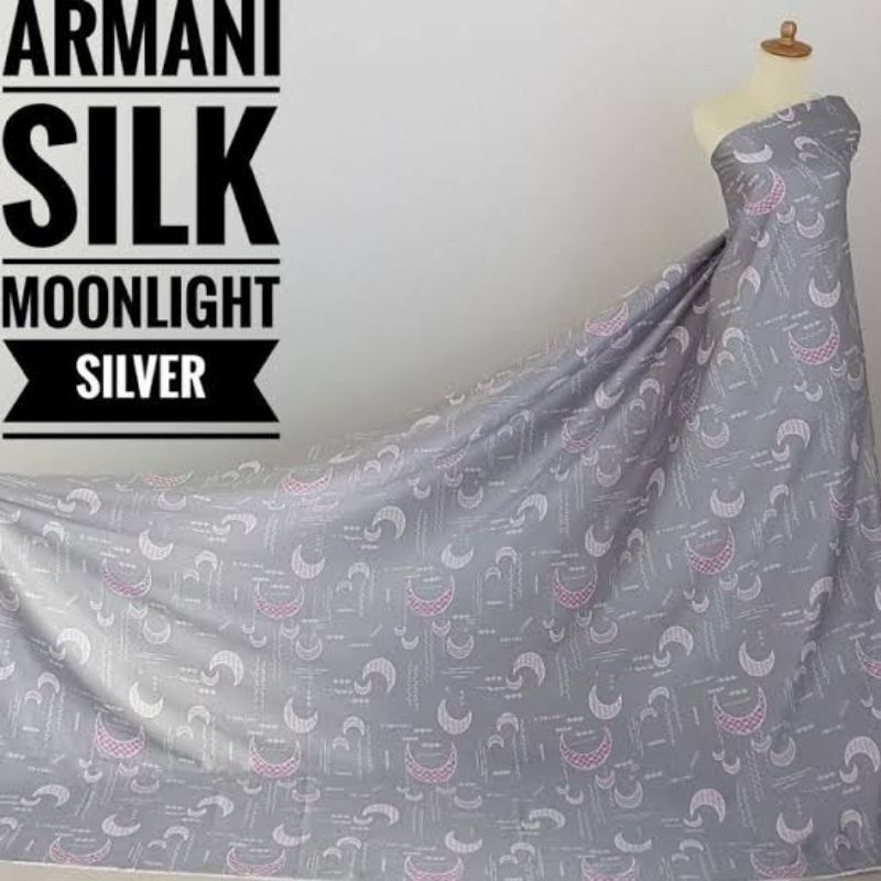 LAST STOCK Kain Meteran Armani Silk Moonlight Silver (0.5M)