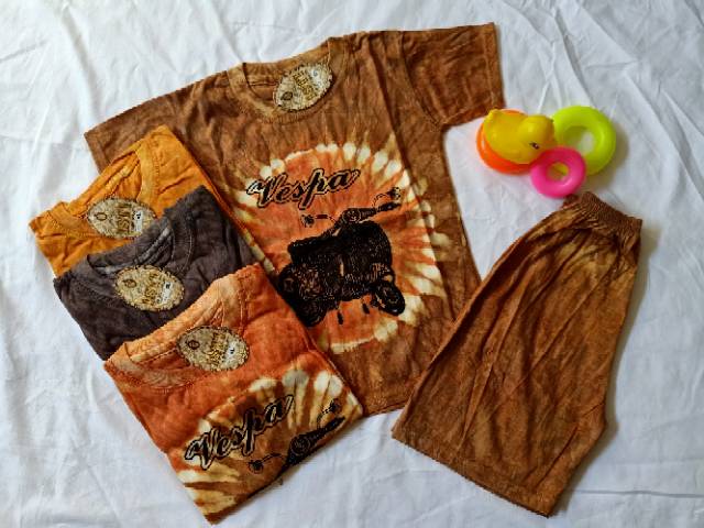 [Batik Isti] Setelan Kaos anak-anak motif vespa / Viral / original kaos / kaos motif