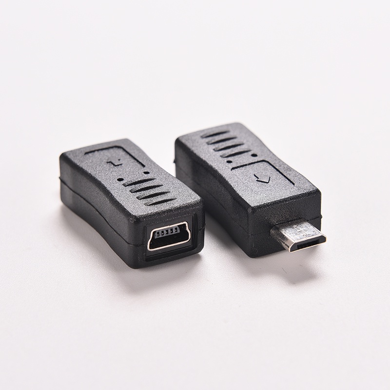 (LUCKID) 1pc Adapter Konverter Charger / Data Mini USB Female Ke Micro USB Male F / M