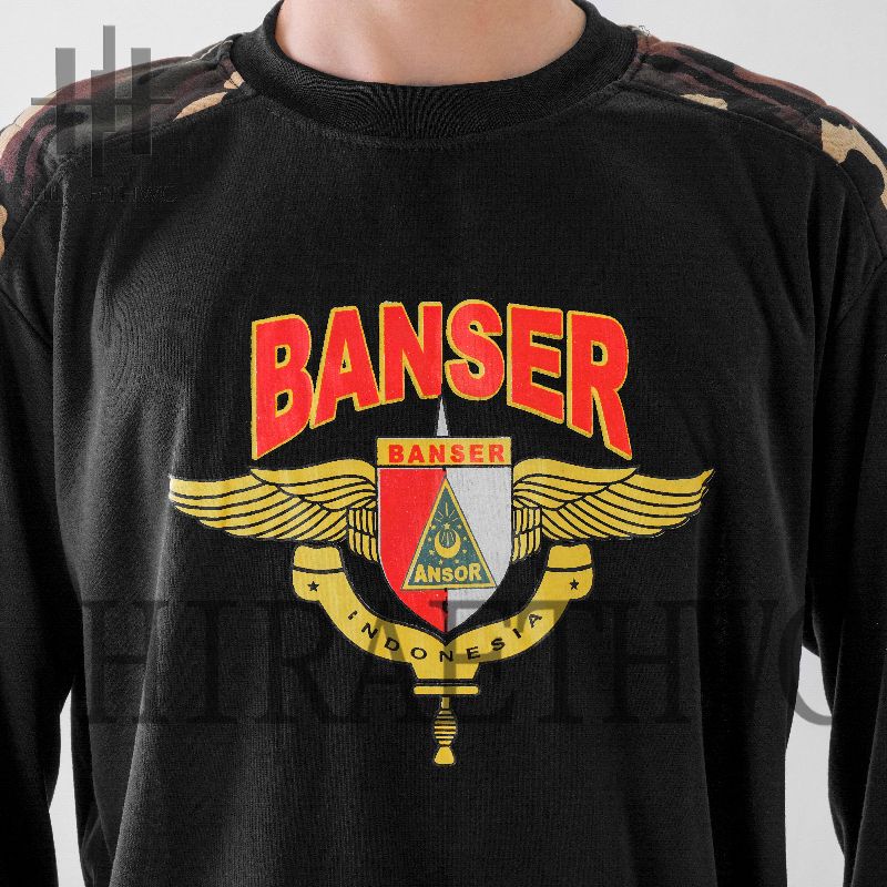 Kaos Lapangan Ormas Banser Baju Kaos Banser kombinasi Hitam Loreng Kaos Banser Bantalan Kaos Loreng PDL Banser Termurah