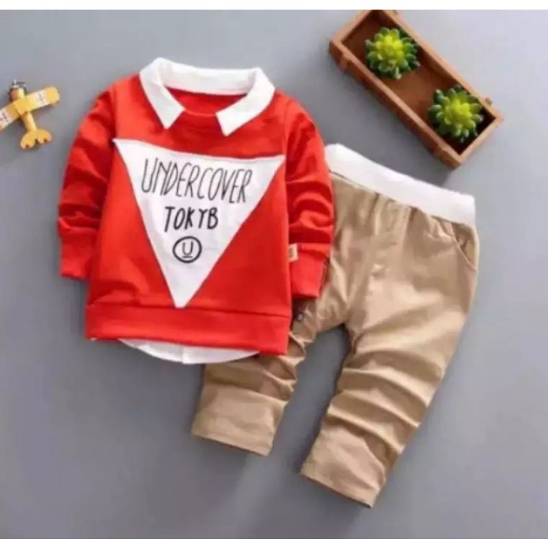 COD BETS SELLER SETELAN SWEATER UNDERCOVER COMBINASI KERAH ANAK 1-5 THN