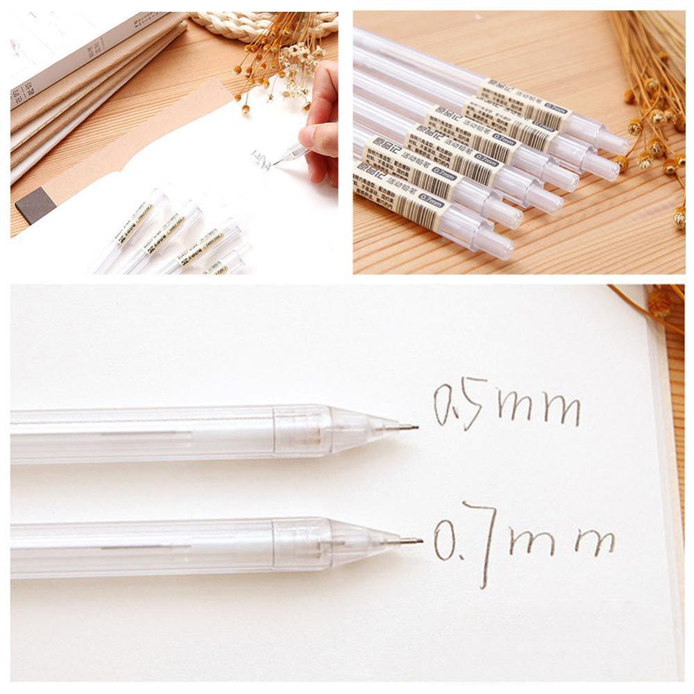 Timekey Pensil Mekanik Otomatis 0.5 / 0.7mm Bahan Plastik Transparan Untuk Anak / Sekolah / Kantor F1L2