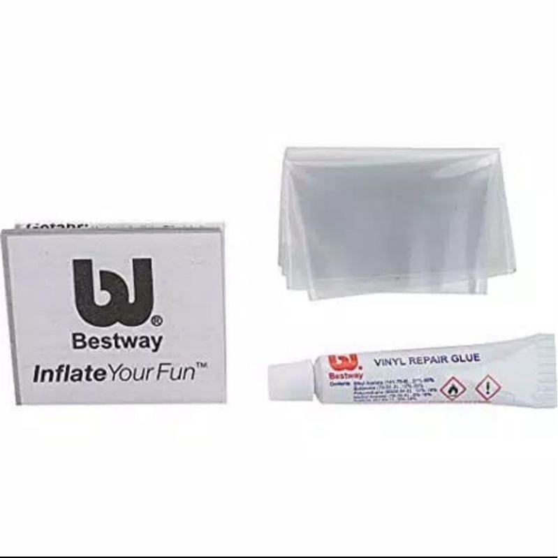 BESTWAY Lem Tambal Kasur Angin / BEST WAY Repair Kit Balon Kolam Renang Karet Kasur satu set