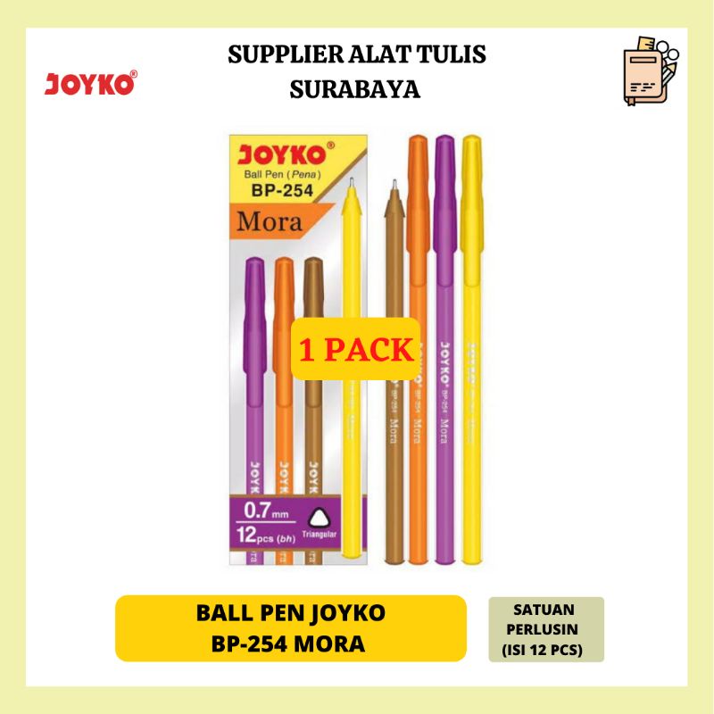 

PULPEN / BOLPOIN / BALLPOINT PENA JOYKO BP-254 MORA HITAM 1 PACK MURAH