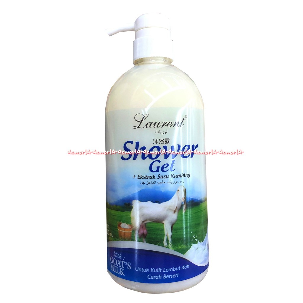 Laurent Shower Gel Ekstrak Green Tea Goats Milk Sabun Mandi Kulit 600ml