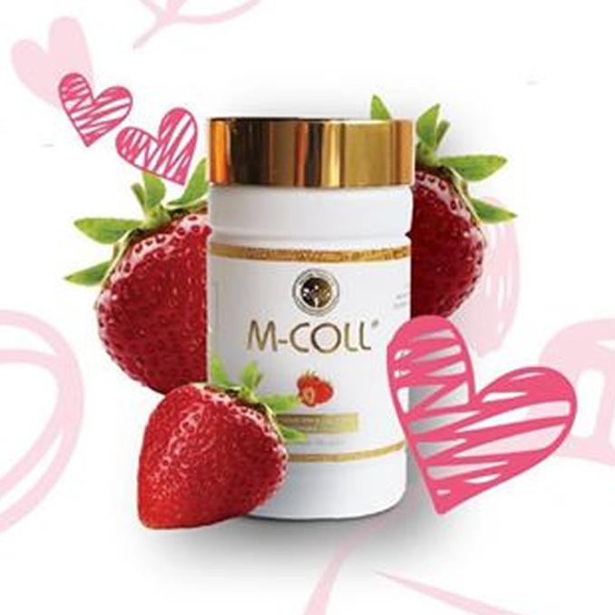 NEW M-COLL MCOLL Candy Collagen rasa Strawberry isi 60ea
