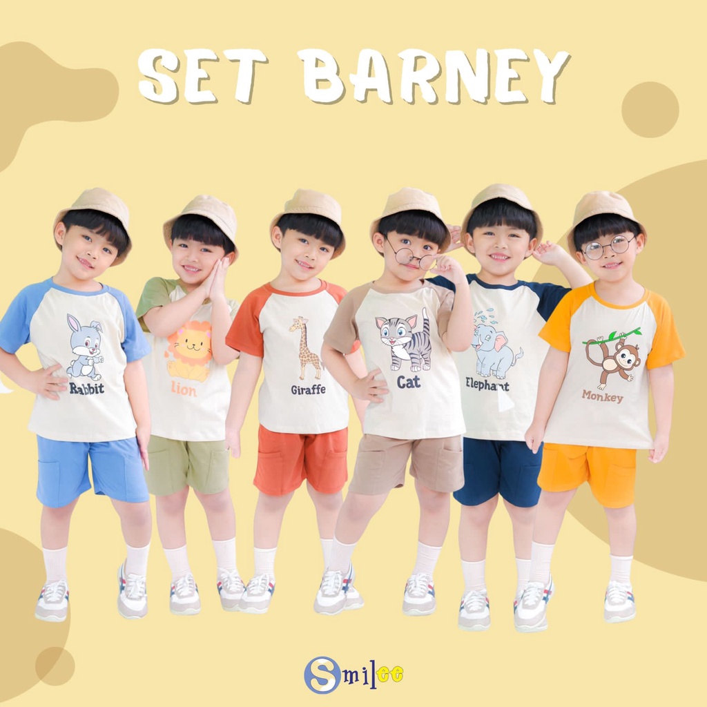 Smilee Barney Set 1-5 Tahun Setelan Anak Unisex S23