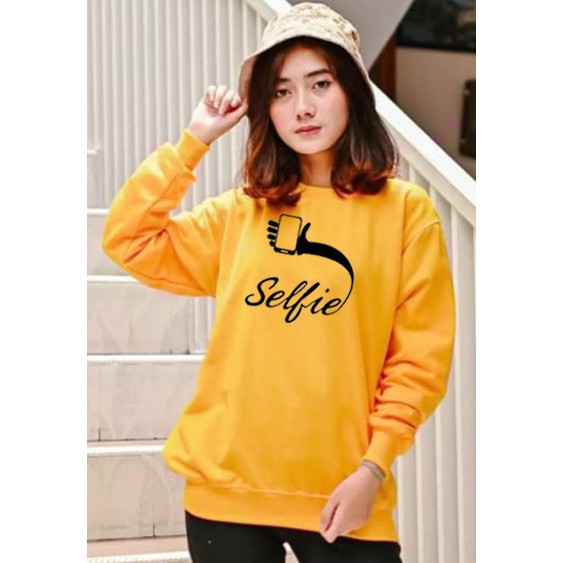 Kaos Lengan Panjang Selfie / Kaos Sweatshirt / Atasan Wanita / Atasan Wanita Lengan Panjang