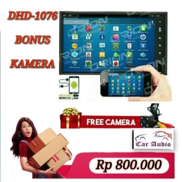 Double din Mirror Link Android DHD-1076 Mp4 PANEL GLASS Limited