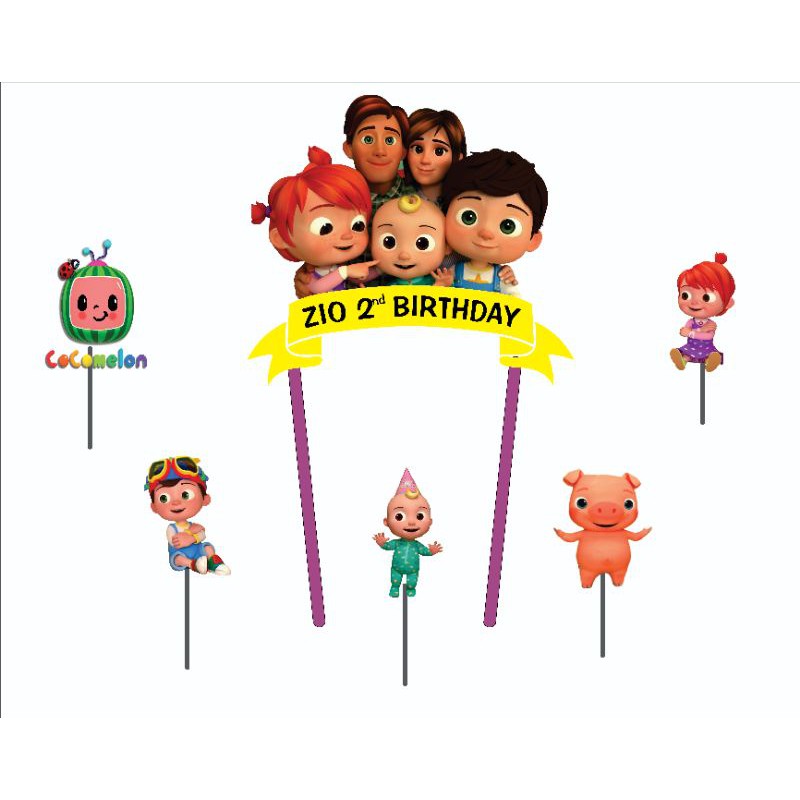 Topper Cake Coco Melon PAKE NAMA