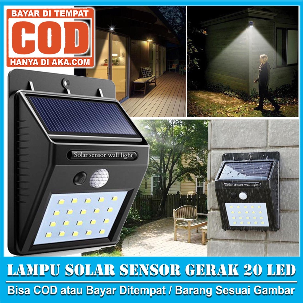 Lampu Dinding Malam Energi Solar - Solar Powered Led Wall Light Waterproof HAP