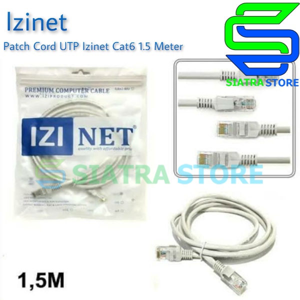 Kabel Patch Cord IZINET UTP Cat6 1.5 Meter