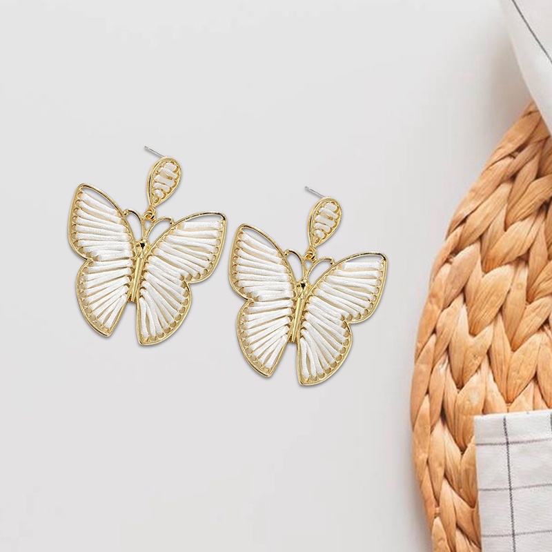Butterfly Perhiasan Anting Wanita Bentuk Kupu-Kupu Bahan Zircon Untuk Pesta