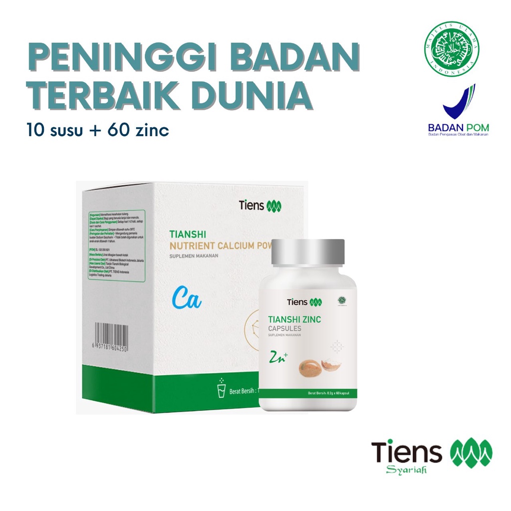 

Peninggi Badan Tiens Original Susu NHCP dan Zinc Kapsul