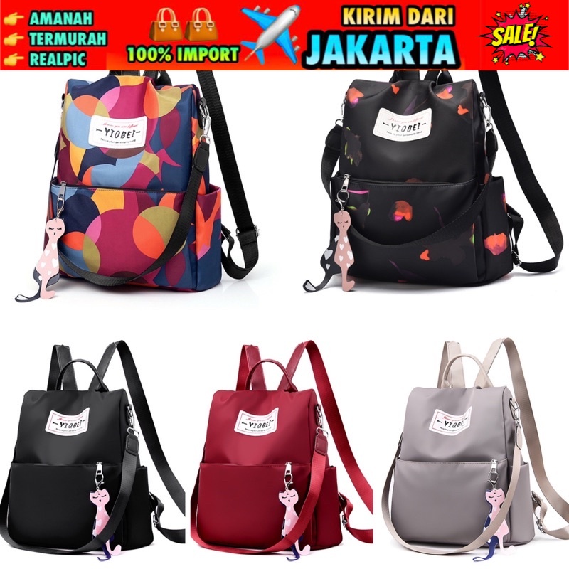 TI 3126 - TAS RANSEL WANITA IMPORT MURAH RANSEL FASHION KOREA - E