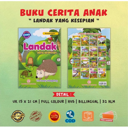 Buku Anak Cerita Dongeng Binatang Lengkap Bilingual Full Colour Burung Onta Kasuari