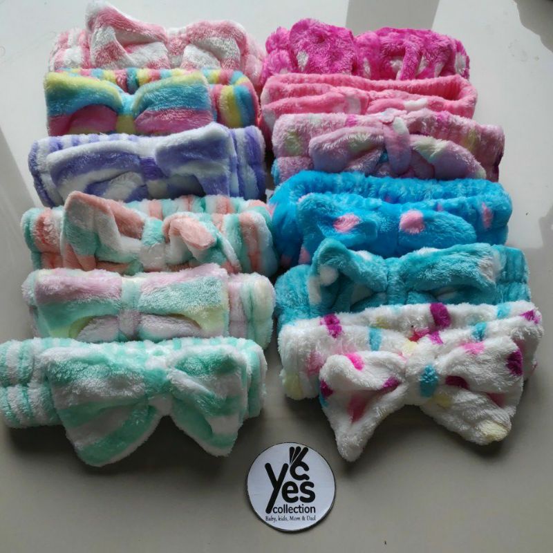 Bandana Bando Pita Besar Kecil Warna Warni Cantik Aksesoris Asessoris Rambut Kepala Sanggul Gulung